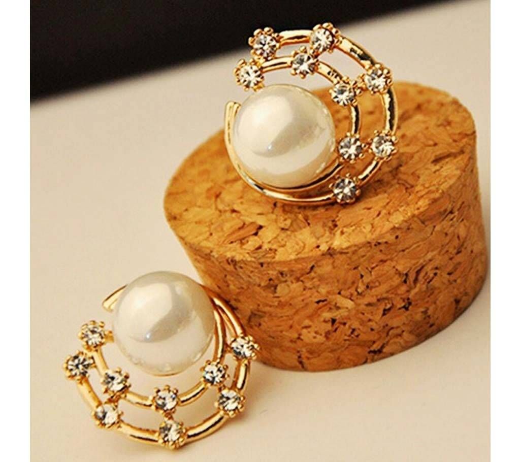 Chia Fashion Crystal Faux Pearl Earrings (by Pink Point - CHIA19)