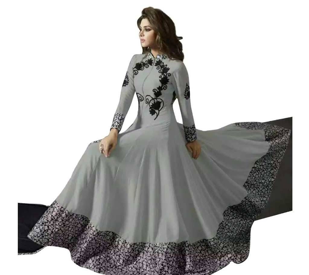 Semi stitched Georgette Embroidery Long Suit (Replica)