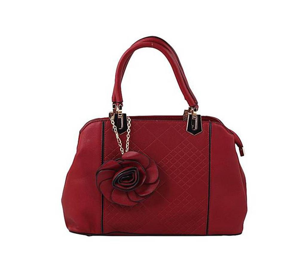 Dark Red PU Leather Hand Bag For Women