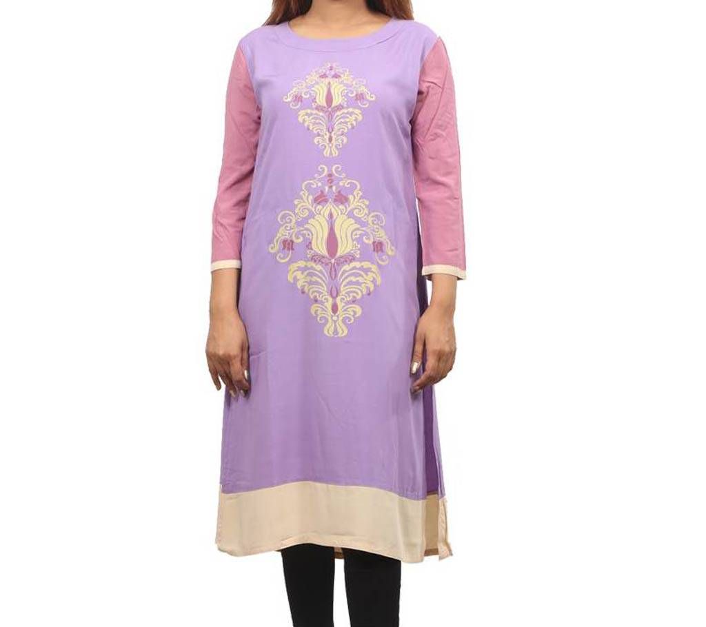 Ladies Printed Linen Long Kurti 