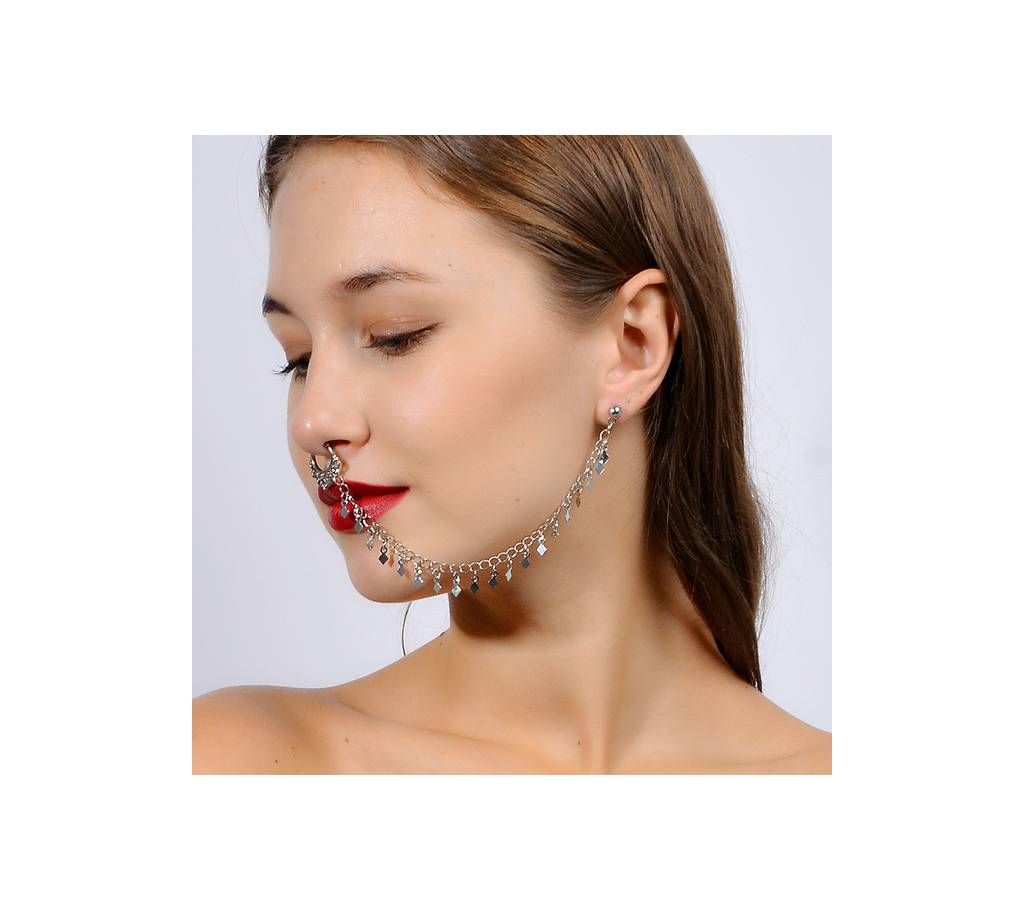 My Love U Shape Nose Ring Ear Chain