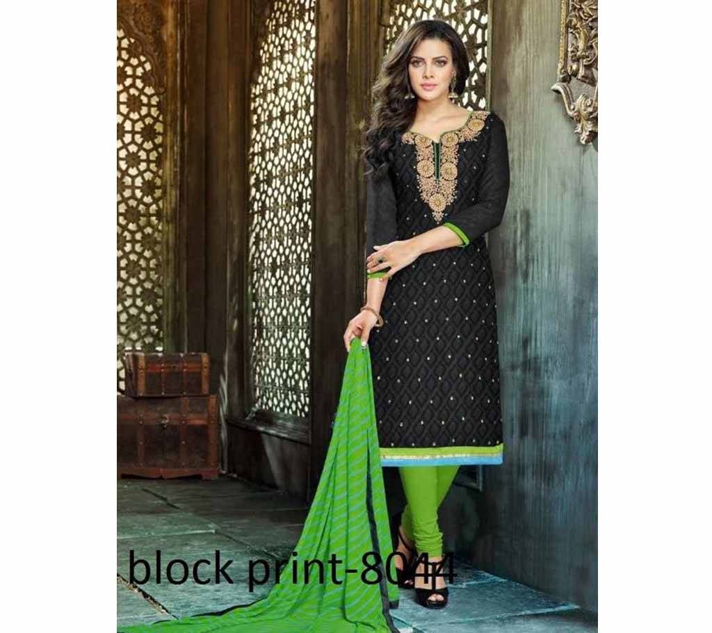 Unstiched block printed cotton replica salwar kameez seblock-8044
