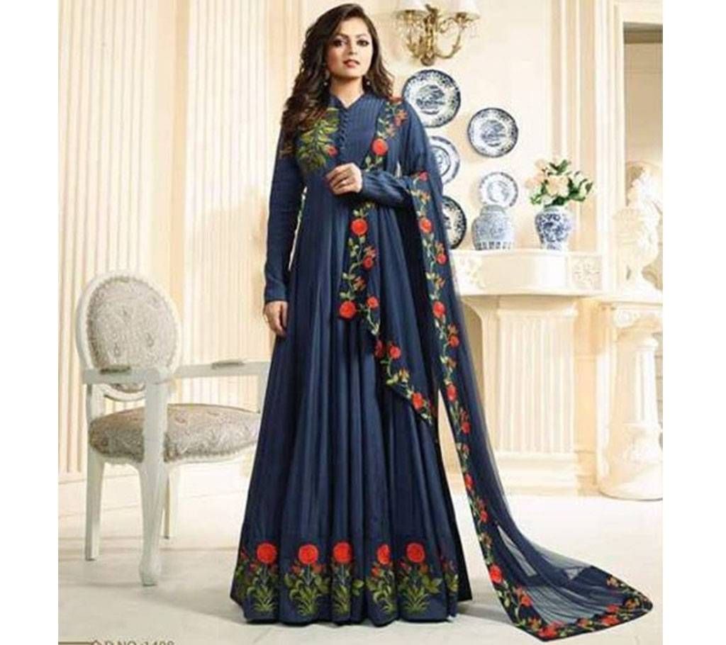 Unstitched gorgette embroidery three-piece (Replica)