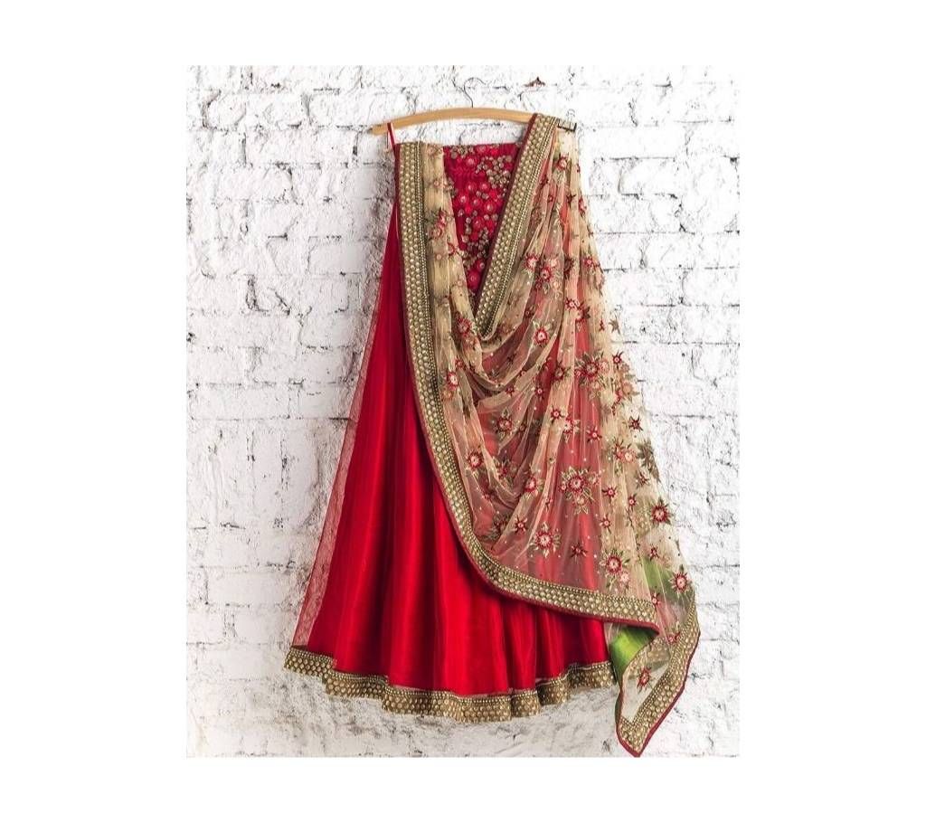 Semi-Stitched Lehenga Cholis redcholi
