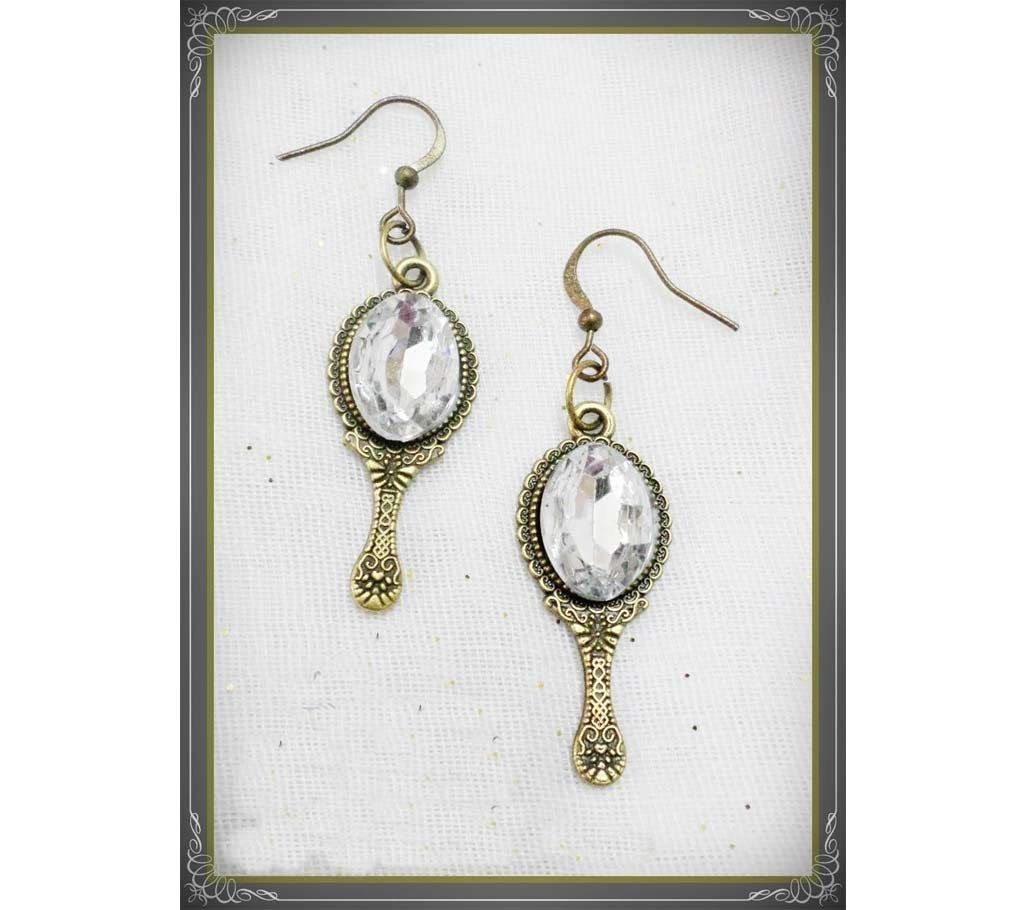 Vintage Mirror Shaped Earrings