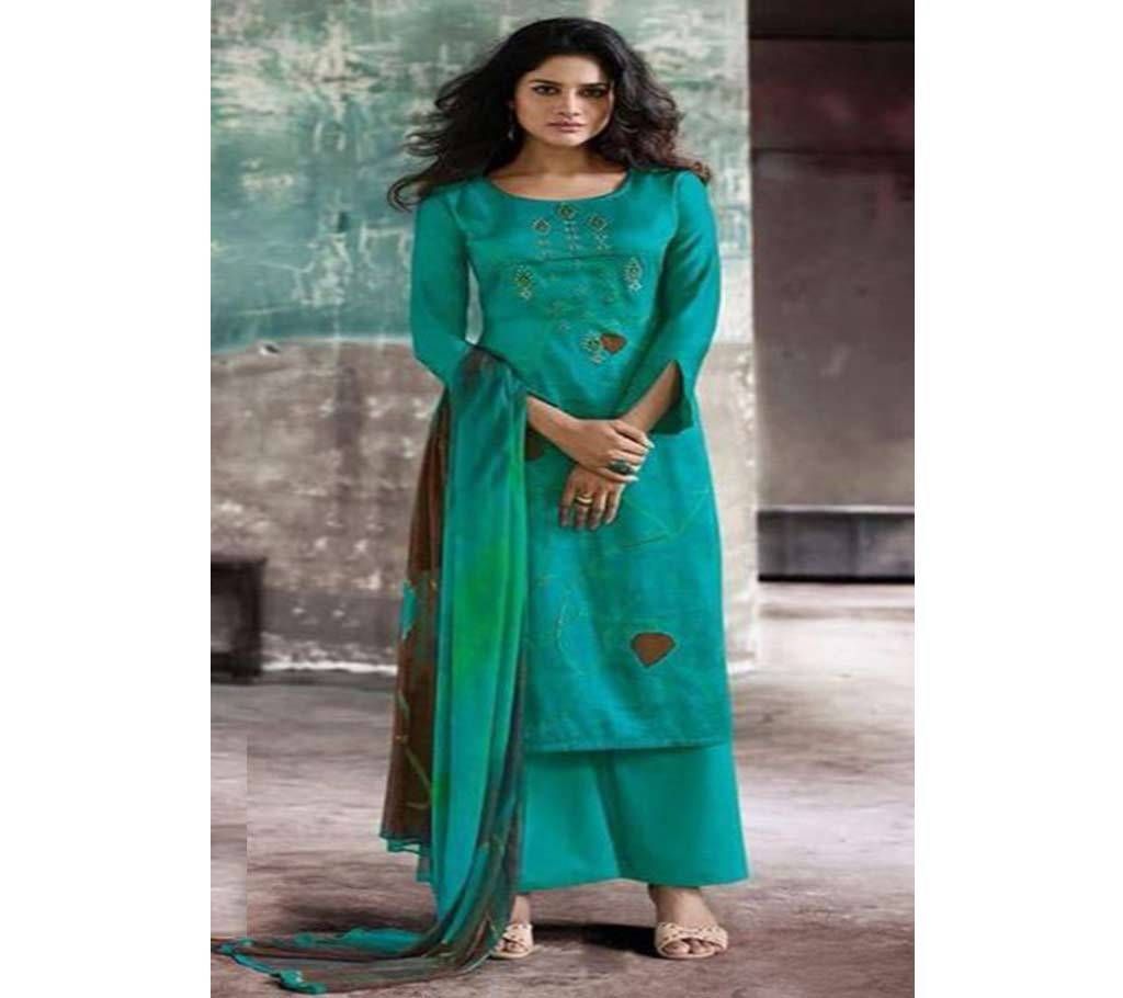 Omtex Omaira - 204-A Unstitched Cotton satin Suit
