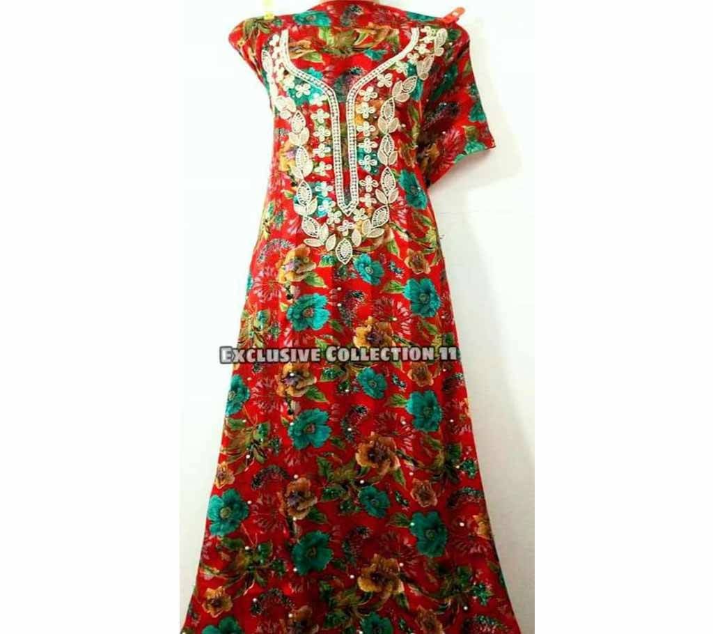 Unstitched Silk Karchupi One Piece 