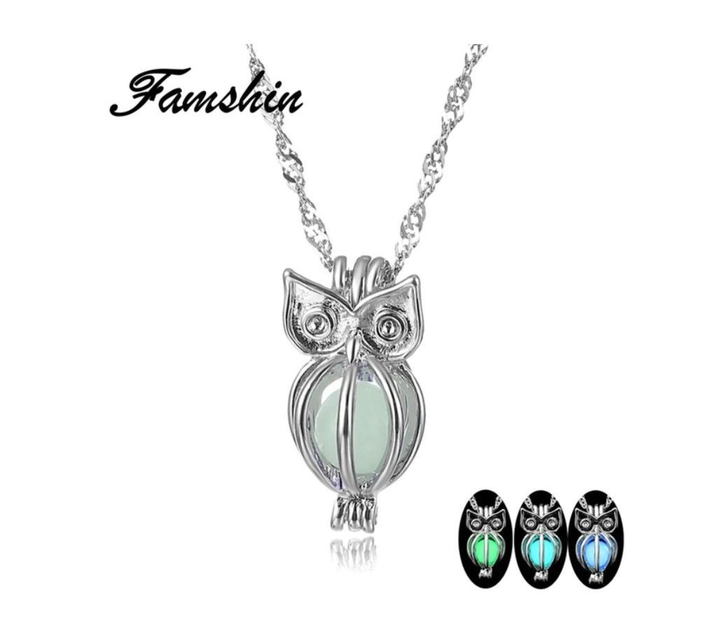 Glowing Owl Pendant Necklace