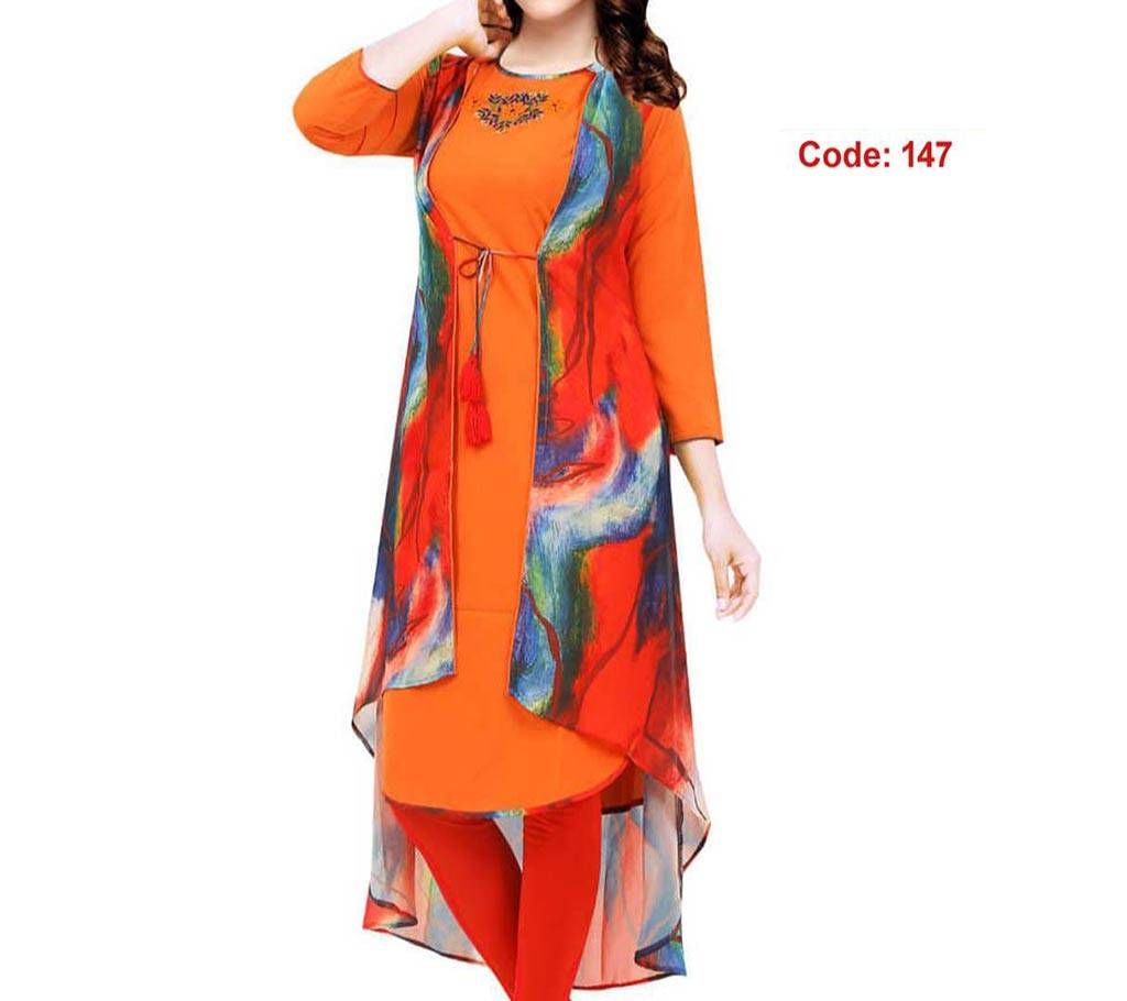 Ladies georgette with Embroidery Long Kurti 