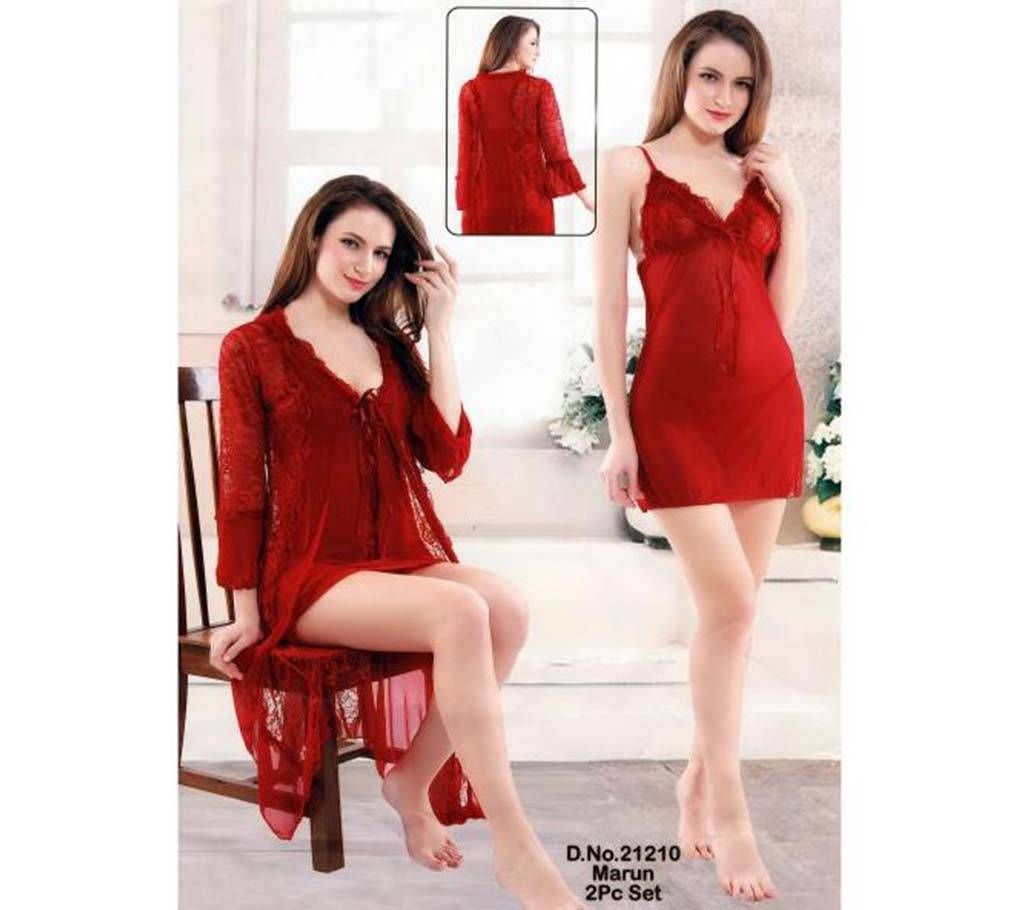 Fashionable Two Part Nighty-21210 Marun