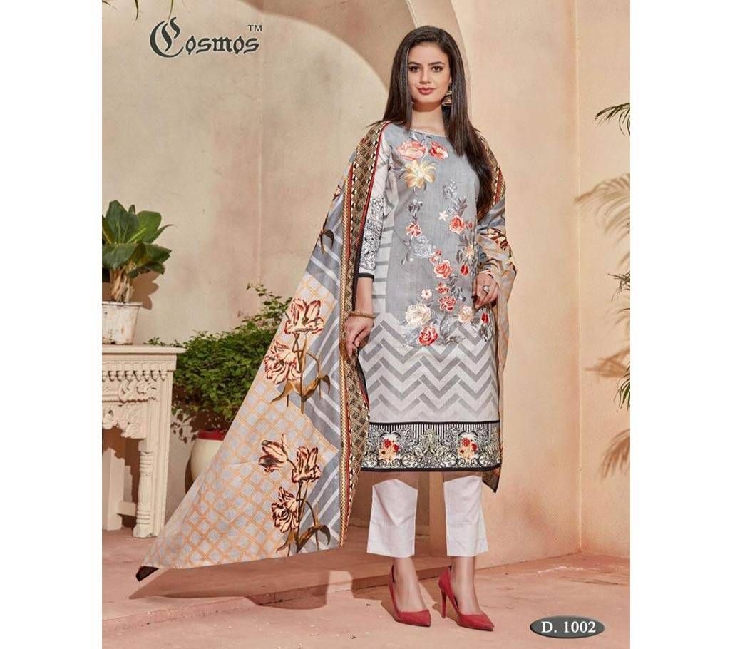 Cosmos Saadia Noor Lawn Collection Vol 1 - 1002 - Grey with Multi design - ASI