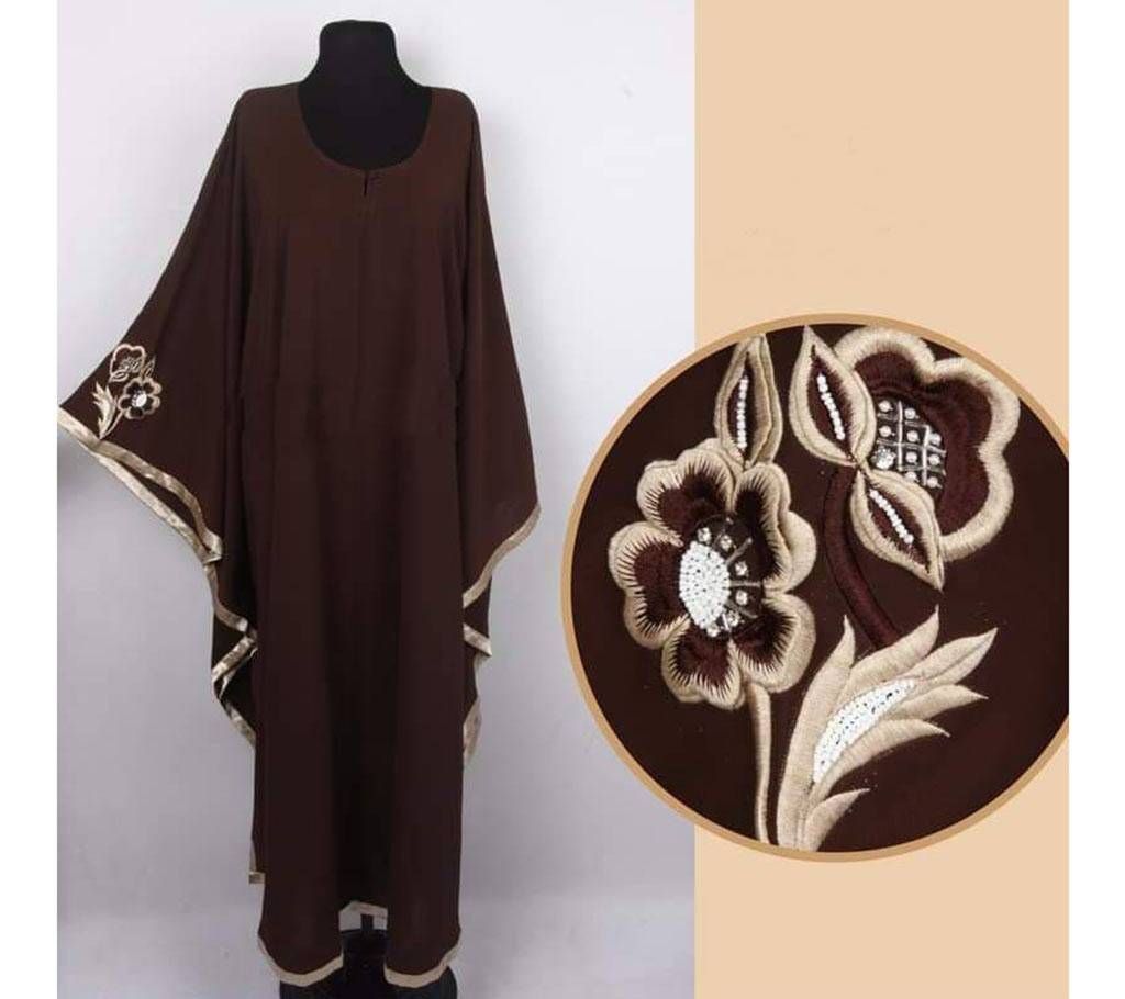 Coffee  Georgette  Borka For Women