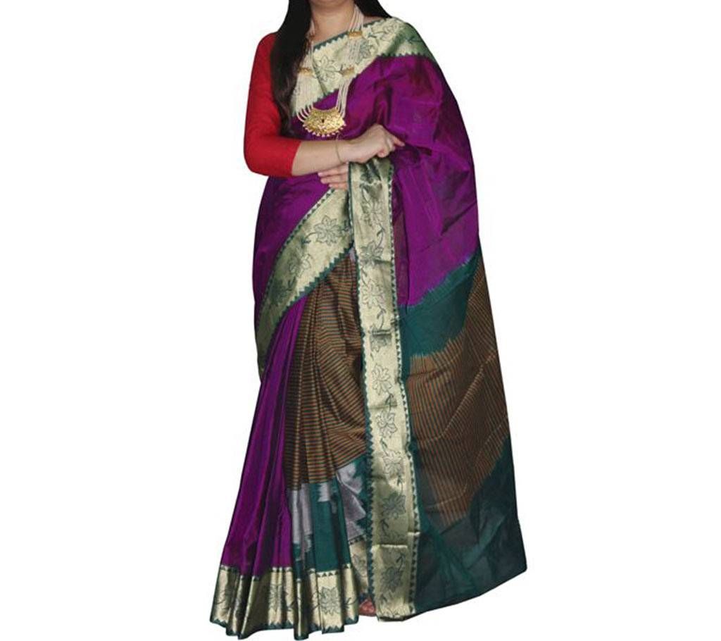 Purple & Multi Color combination Soft Cotton saree