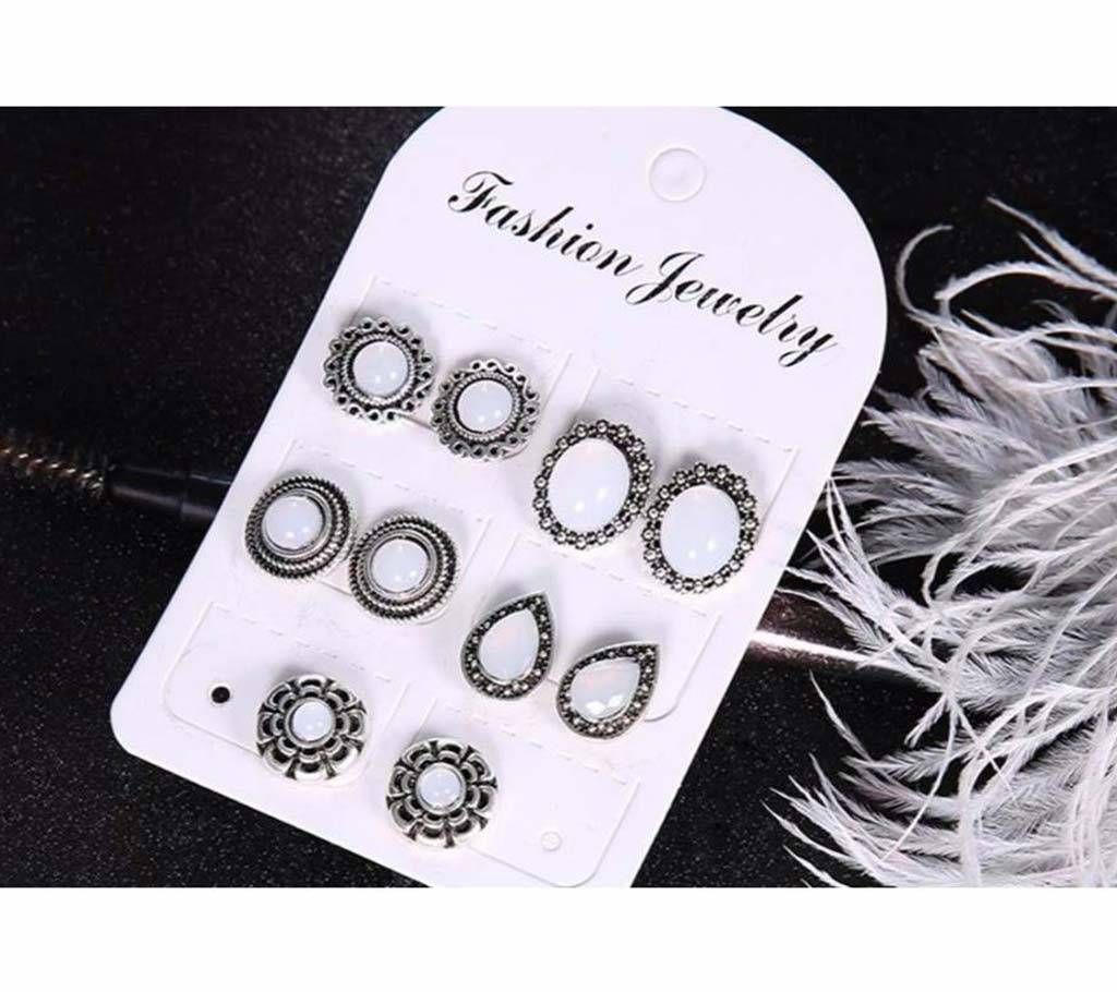 5Pair/set Vintage Alloy Stud Earrings