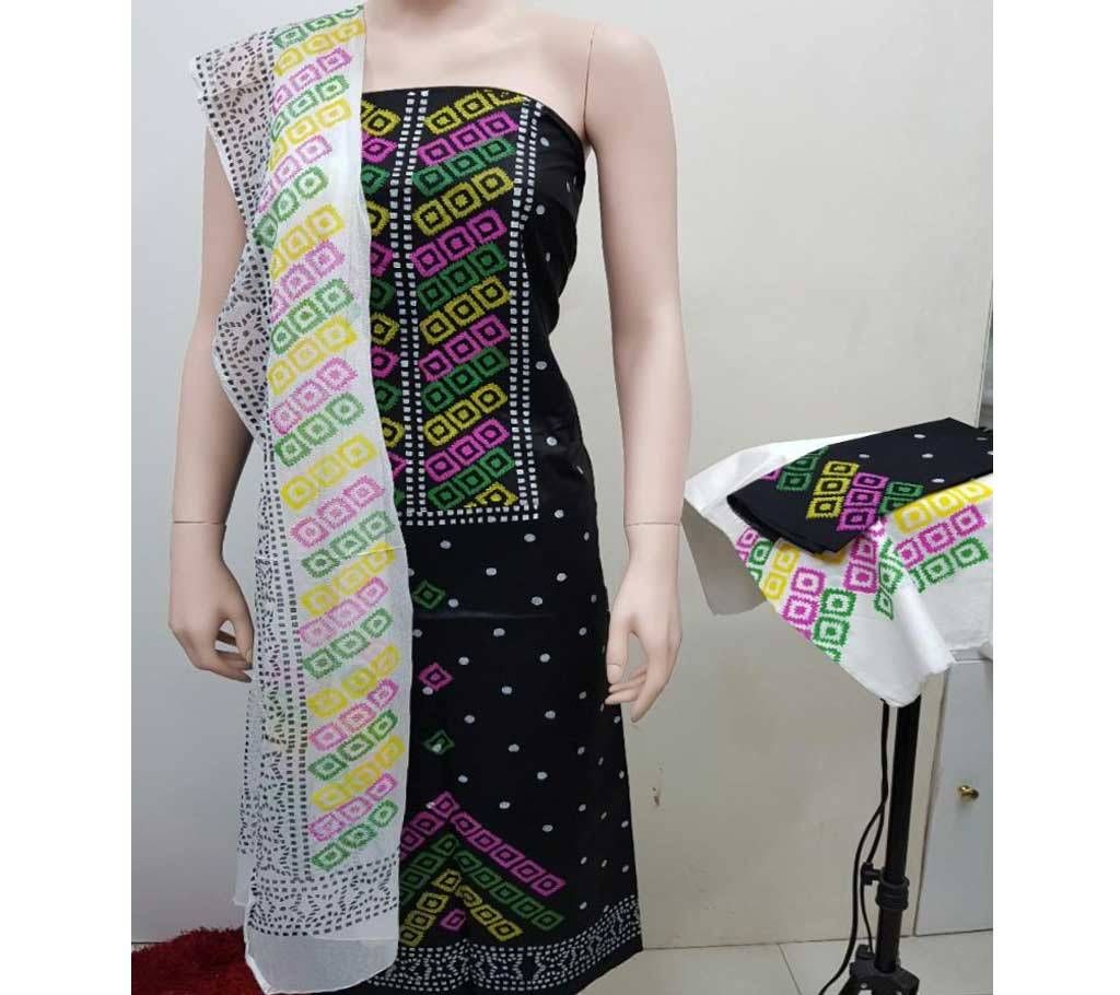 Unsittched Block Print Salwar Kamiz Three Piece 
