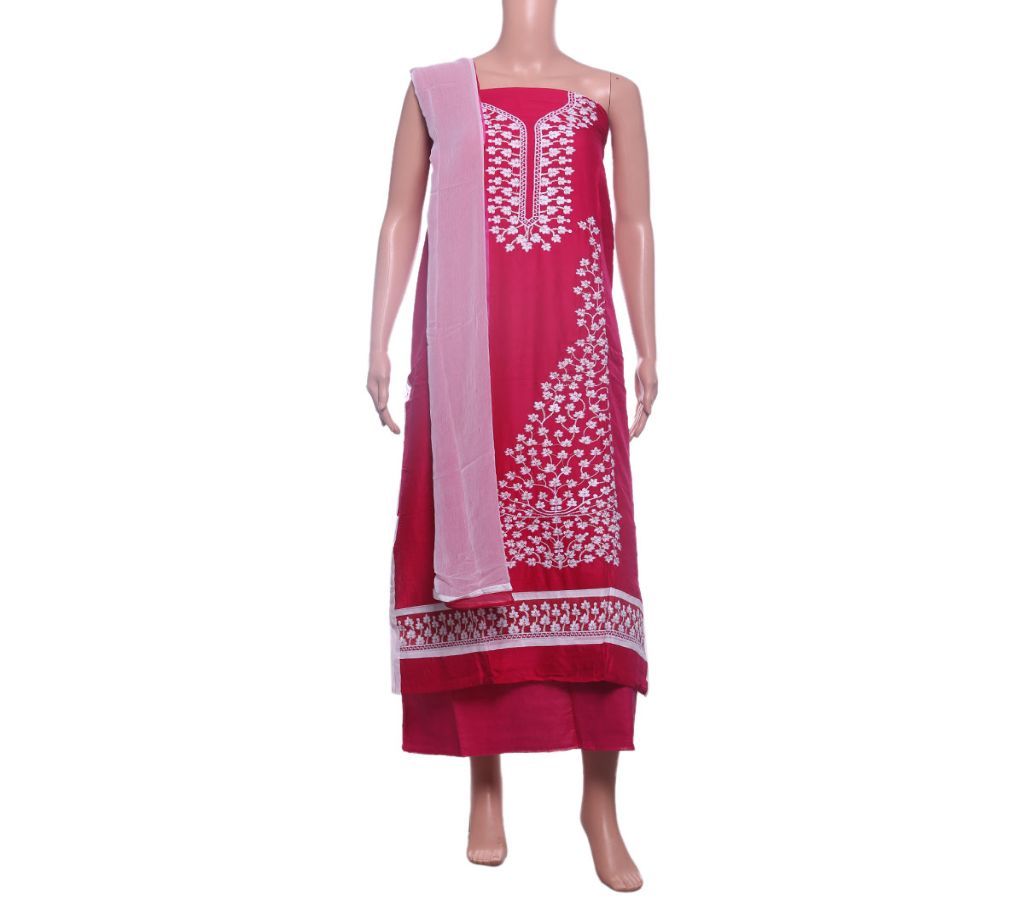 Unstitched Embroidery AC cotton Shalwar Kamiz.