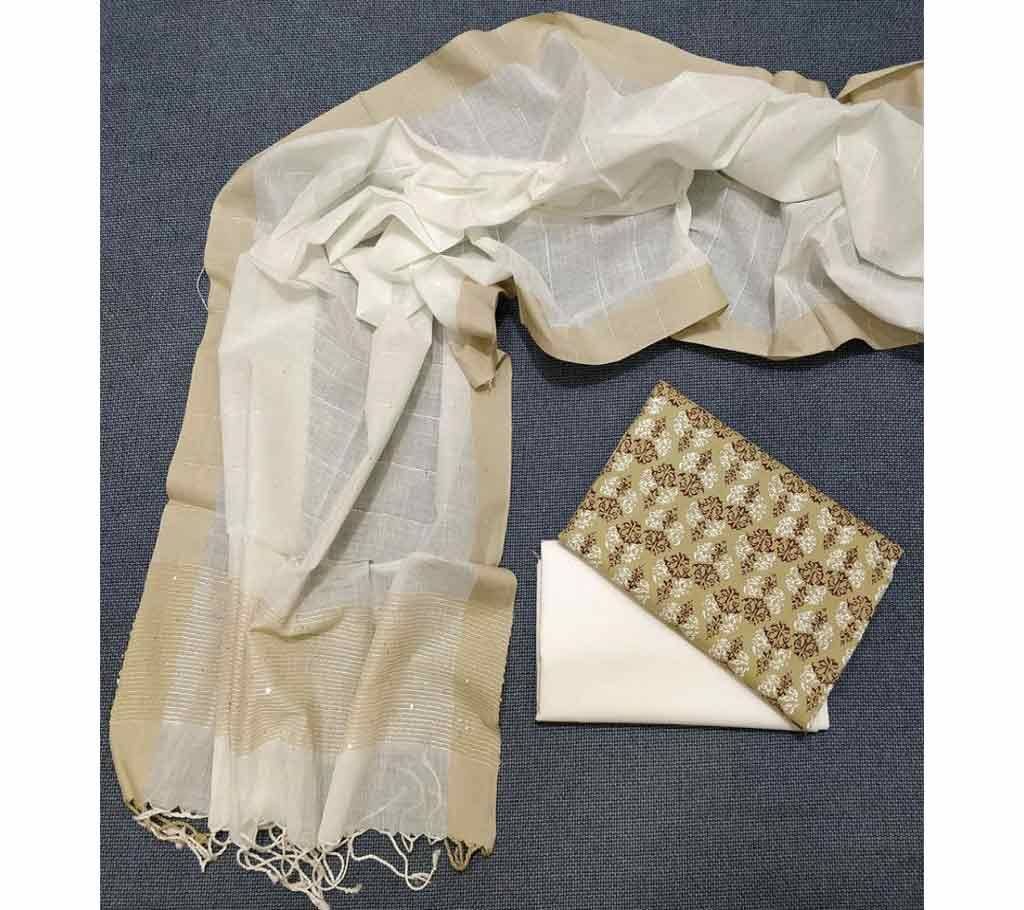 Unstitched Tat Original Cotton Multi Color Deshi Shalwar Kameez-29