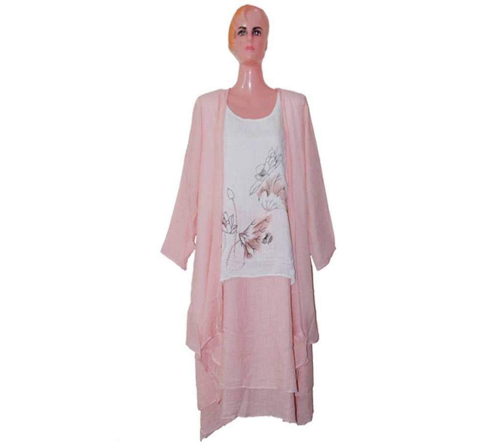 ladies stitched long cotton kurti 