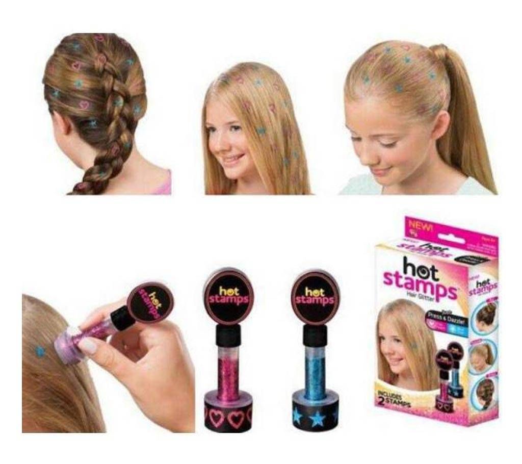 Women's Hot Stamps Peace & Flowers Hair Glitter