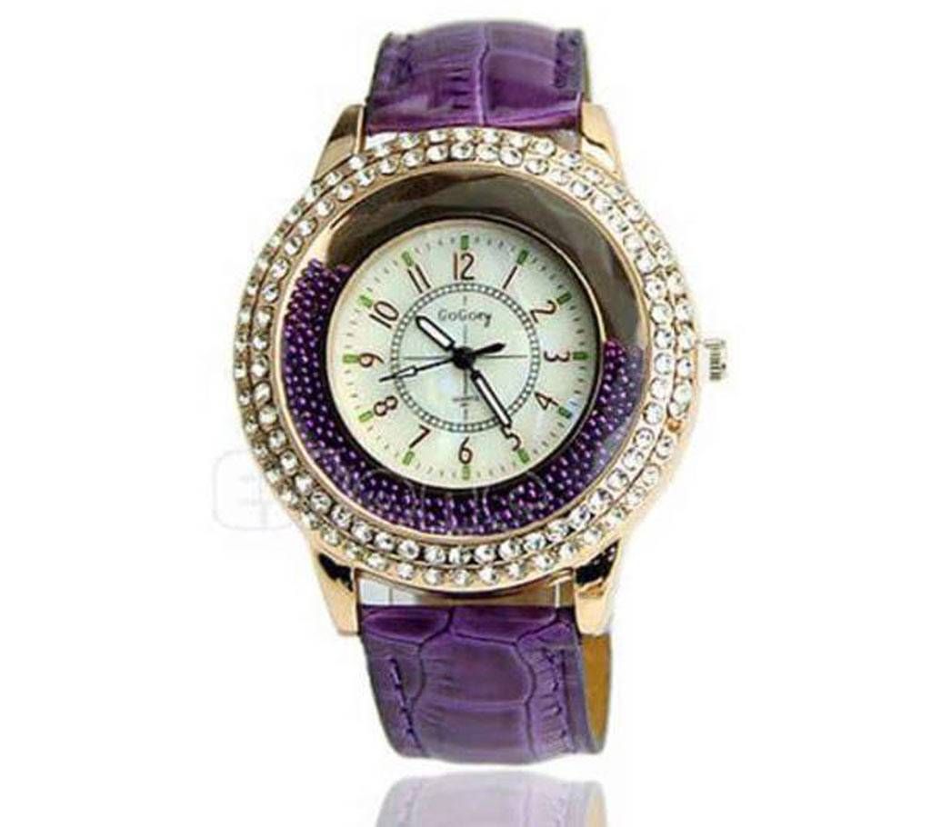 Cristal Pearl Dial Wrist Watch For Women