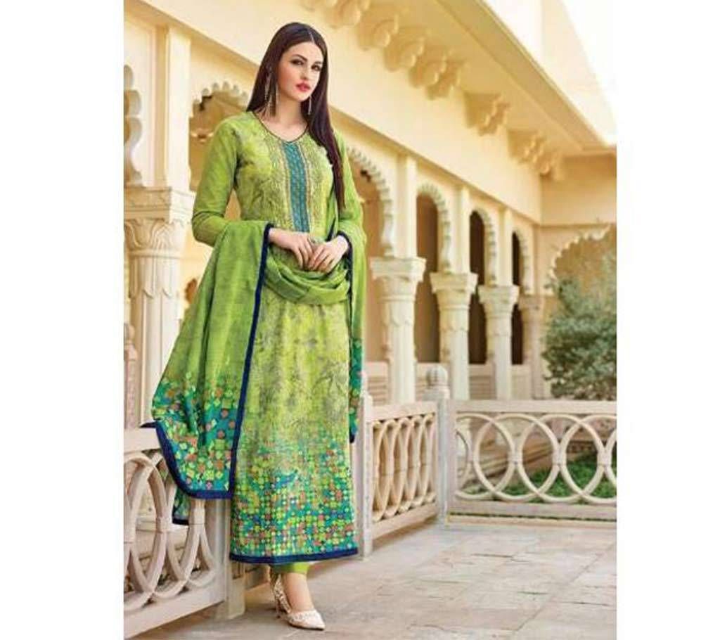 Unstitched Replica Embroidery Satin Three piece