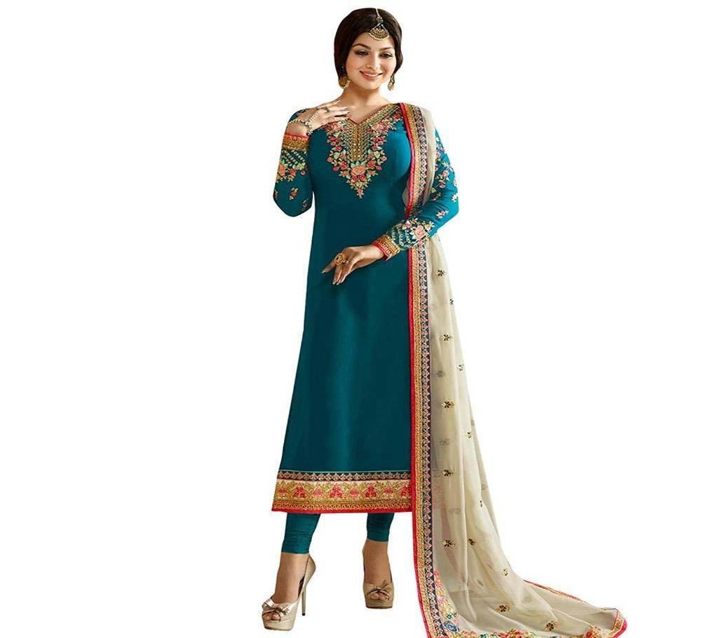 Semi Stitched Georgette Three Piece Dress - Copy
