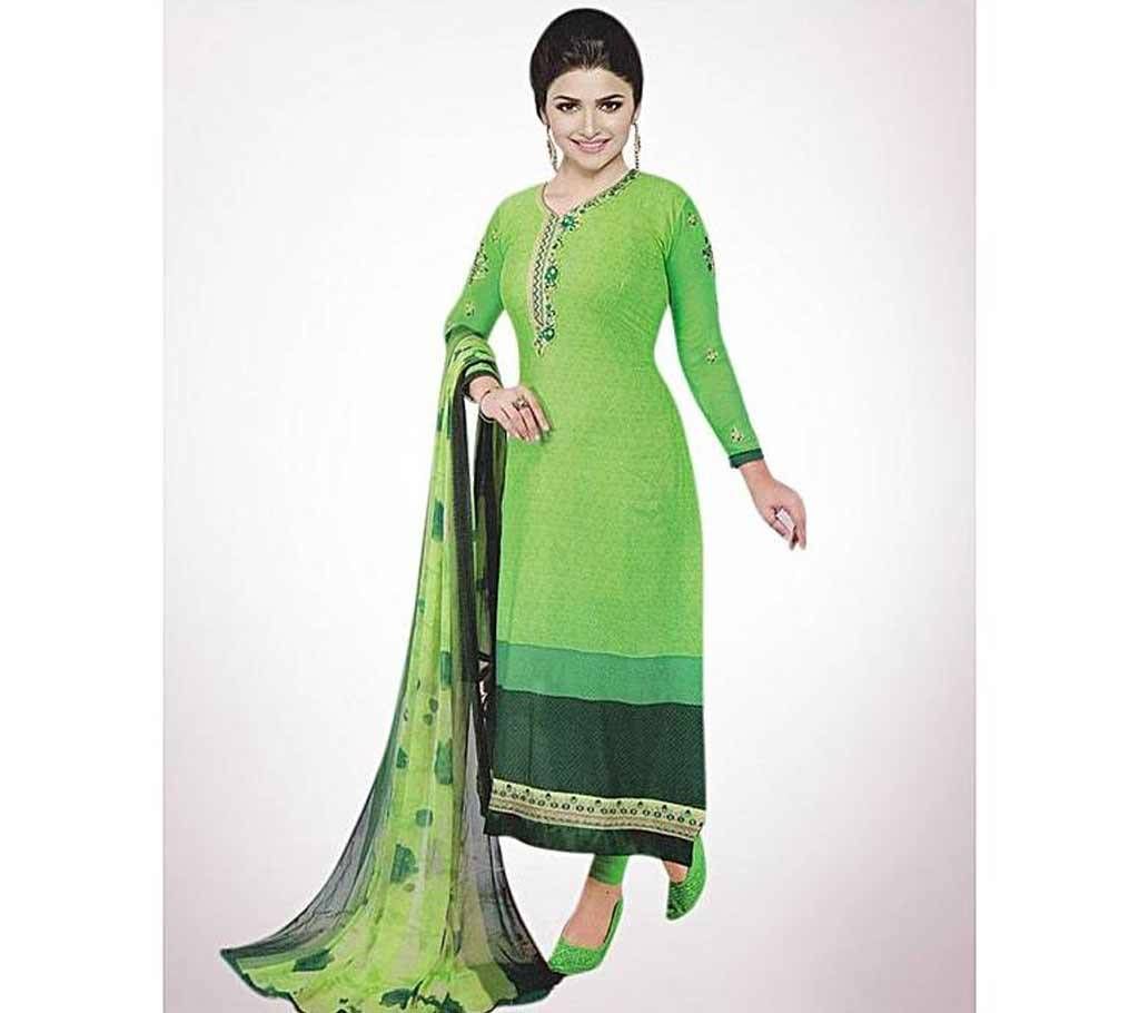 Unstitched Pale Green Cotton Salwar Kameez For Women (Copy)