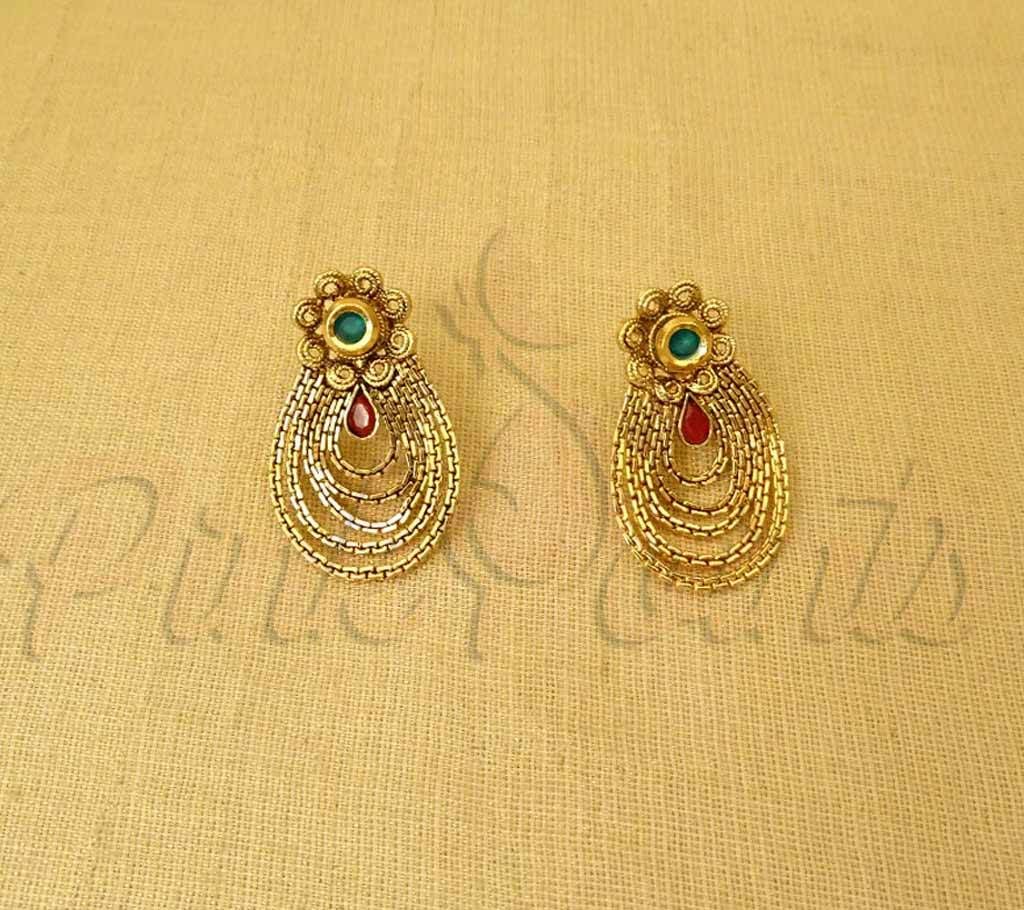 Paan Shape Chain Antique Earrings (by Pink Point - ER-4984-25)