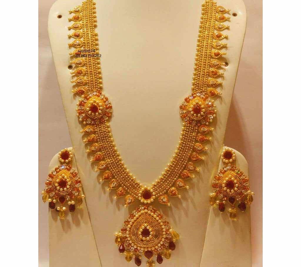 Ladies Gold Plated Necklace and Earrings