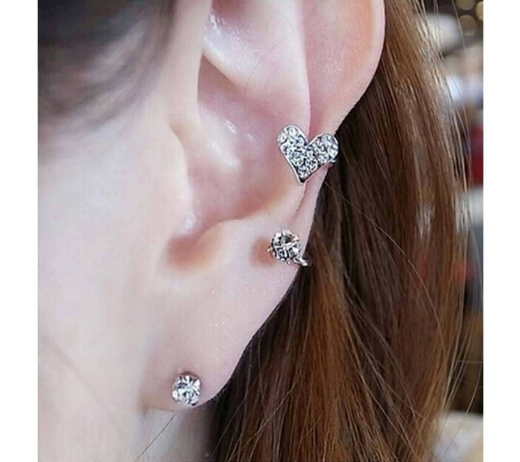 Chia Fashion Heart Ear Clip Ear Stud earrings - 1 pc (by Pink Point - CHIA20)
