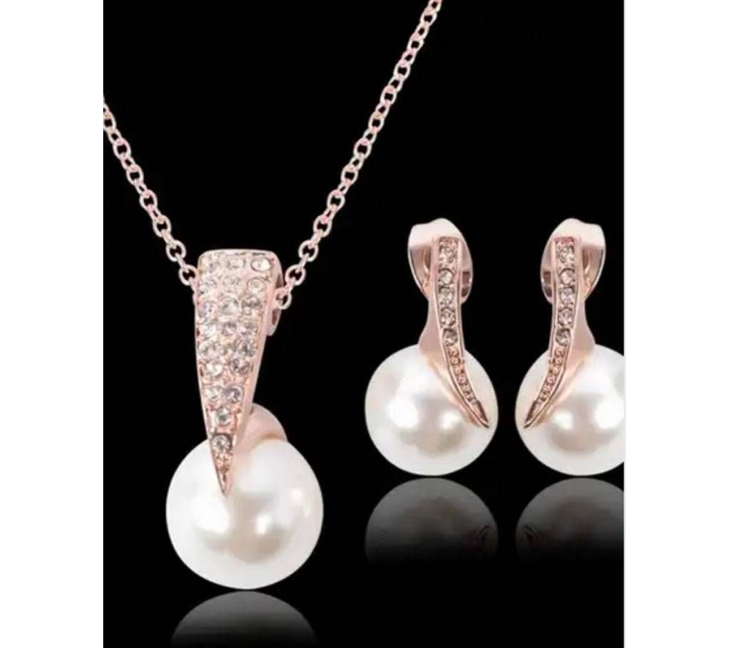Chia Fashion Gold Plated Pearl Necklace Set (by Pink Point - CHIA88)