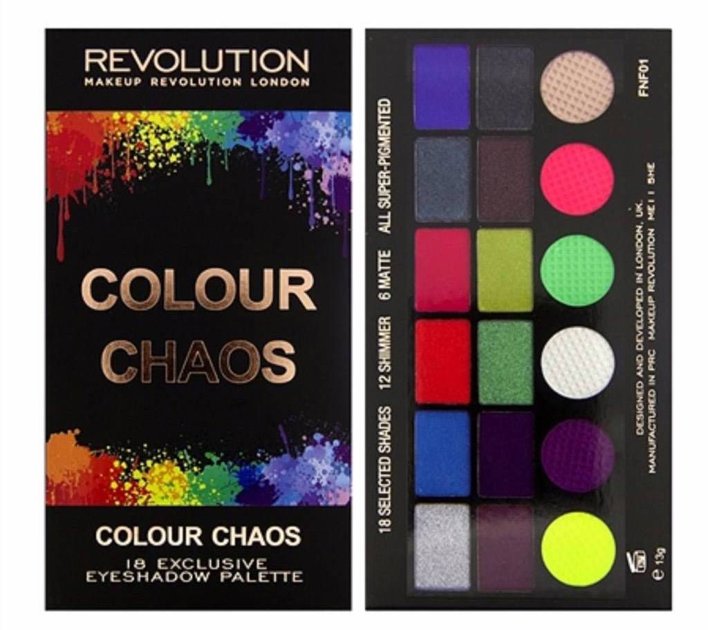Color Chaos makeup revolution eyeshadow palette 18 color