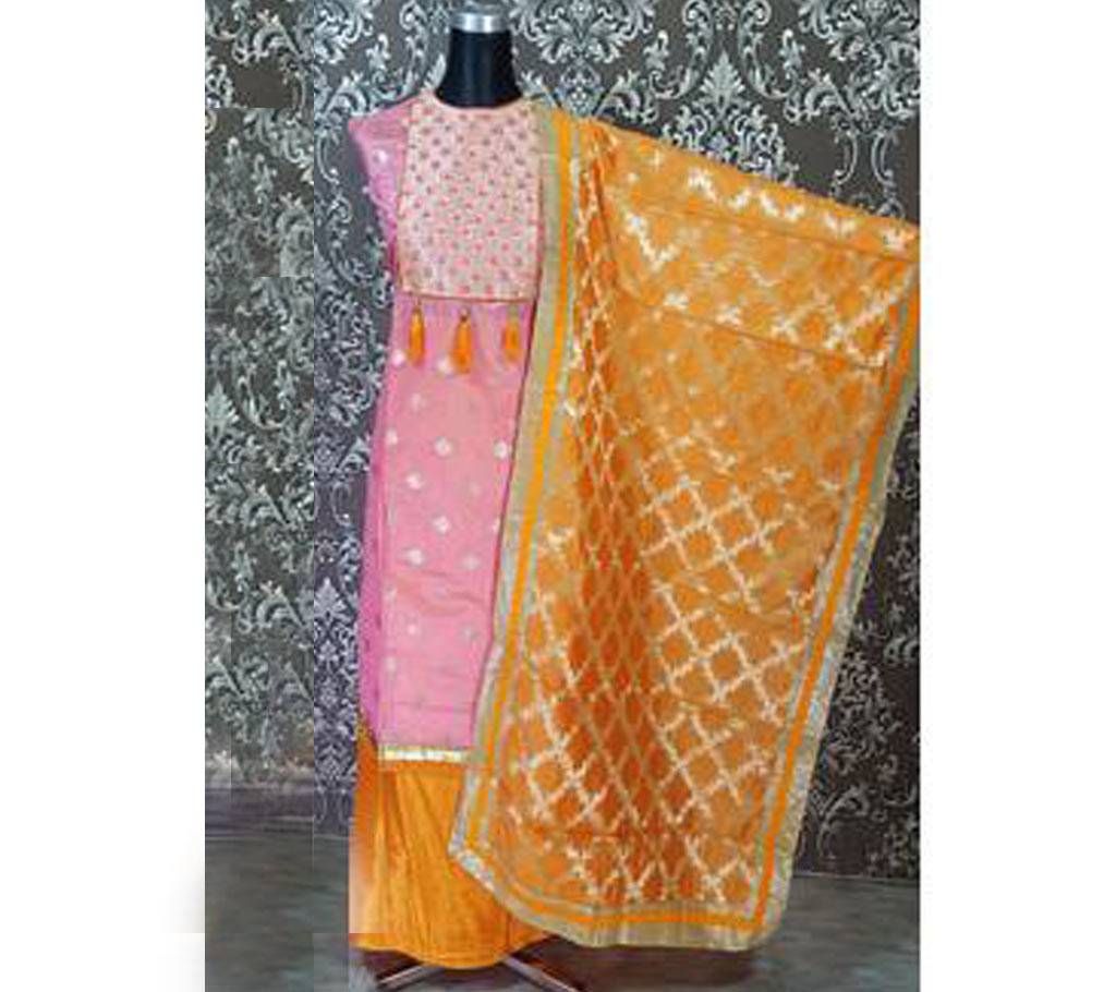 Indian Unstitched Salton Silk Three Piece