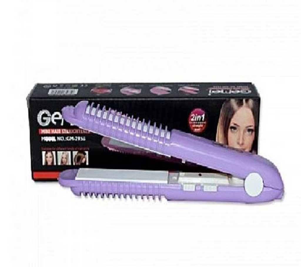 Gemei GM-2958 Mini 2 in 1 Hair Straightener and Curler