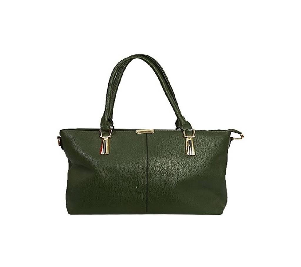 GREEN SYNTHETIC LEATHER SHOULDER BAG FOR WOMEN