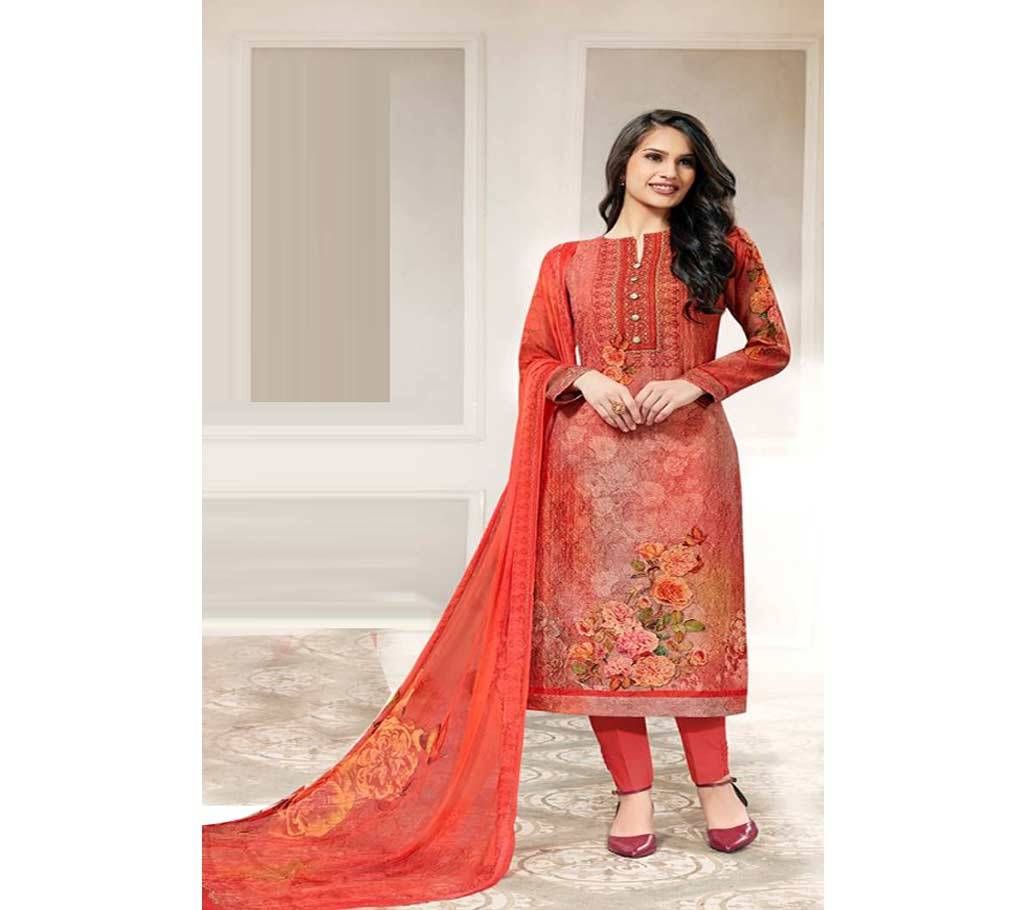 Unstitched Indian Embroidery Cotton Salwar Kameez (Original)