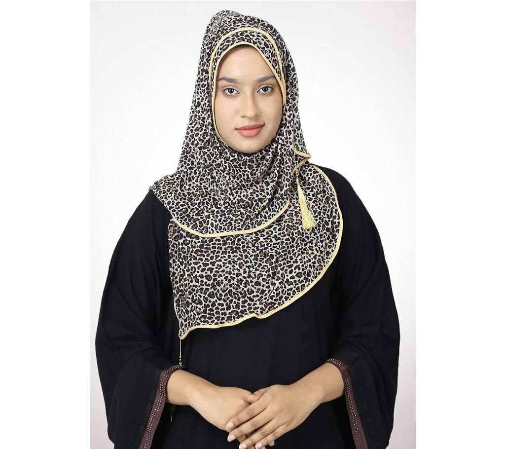 Black and Golden Georgette Hijab for Women