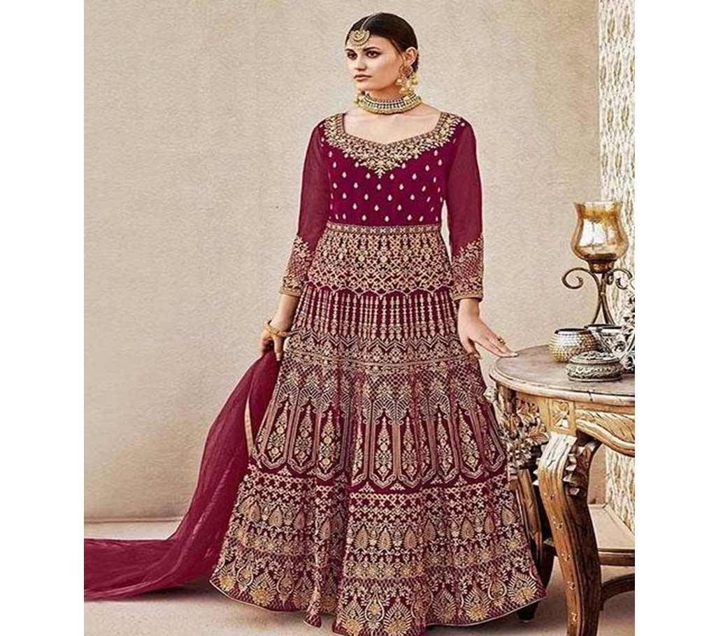 Magenta Un-Stitched Georgette Anarkali for Women