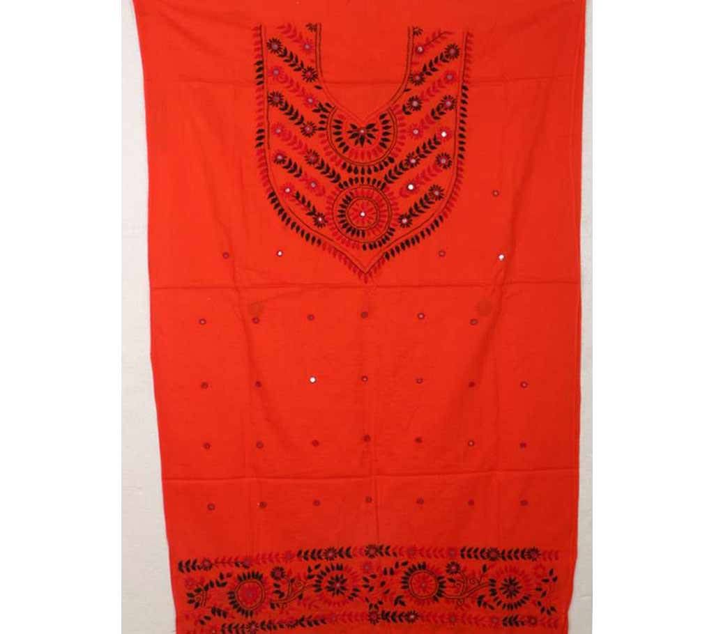Unstitched Embroidery Cotton Kurti