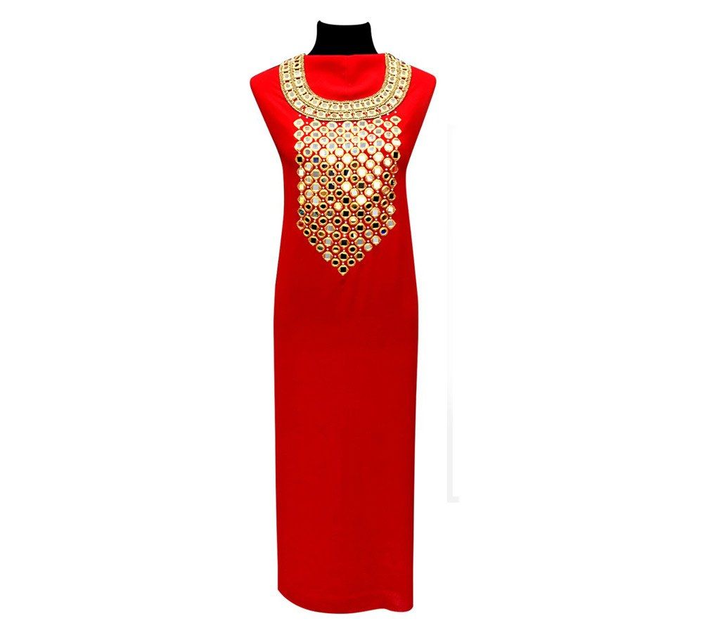 Unstitched georgette mirror karchupi three piece 