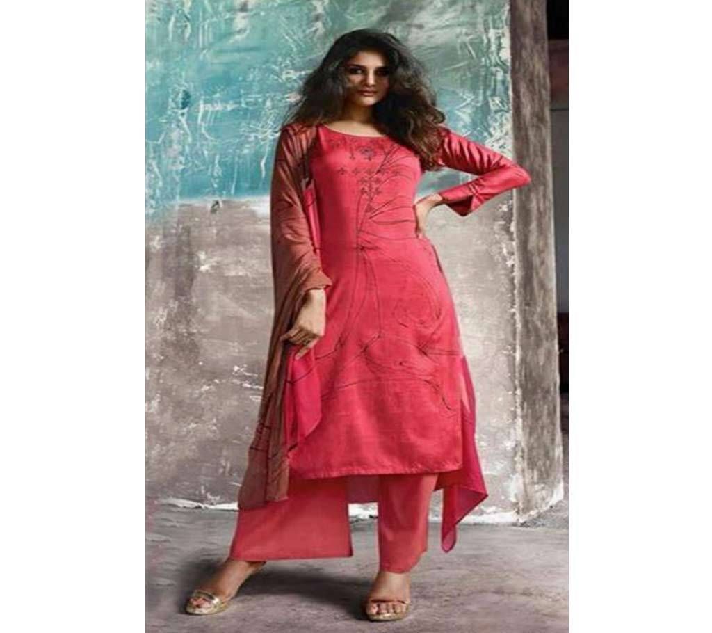 Omtex Omaira - 205-A Unstitched Cotton satin Suit
