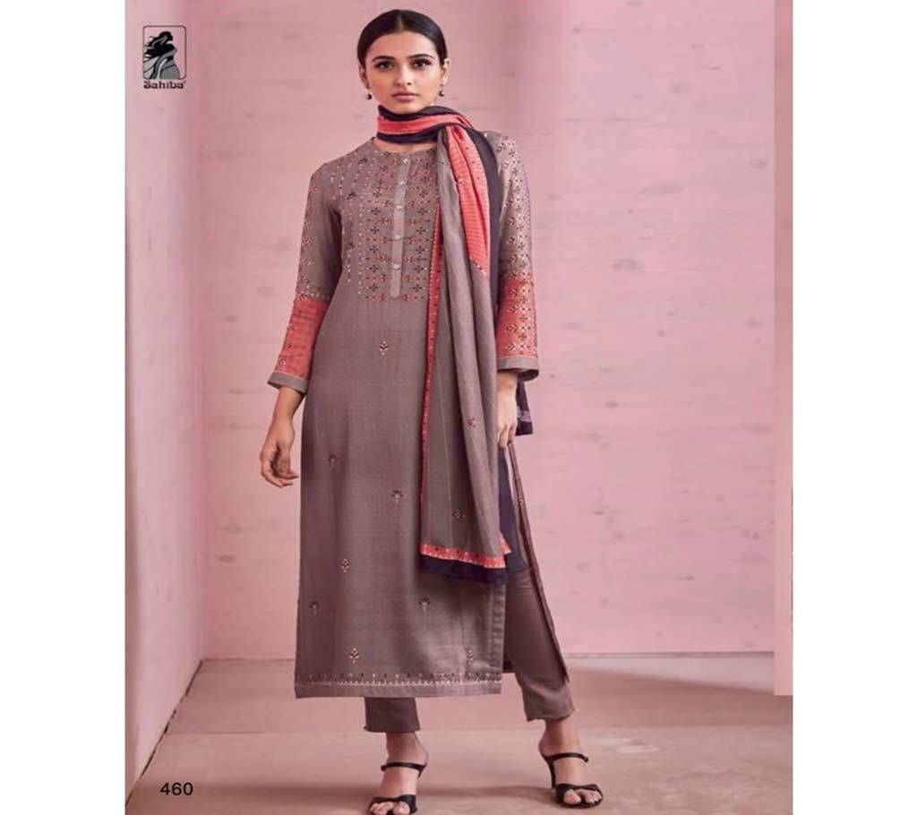 Sahiba Rose Pink - 460 Unstitched Cotton Three-piece