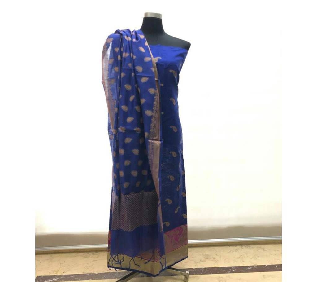 INDIAN Banarasi katan 2 pice blue with kolki Design