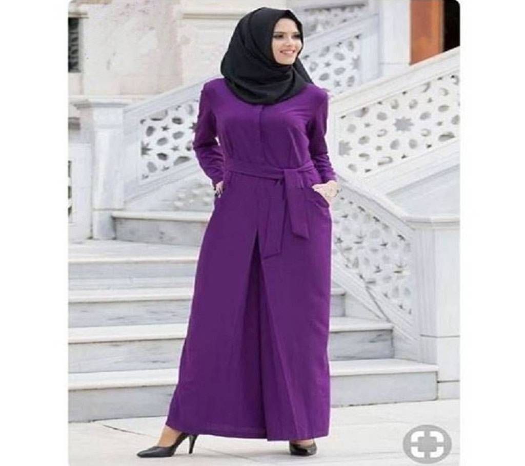 Purple China Linen Borka For Women