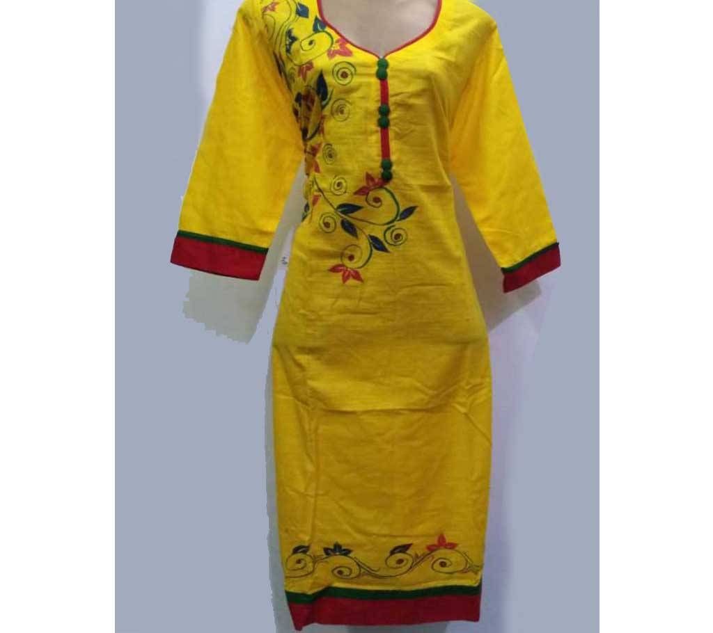 Stitched hand print kameez