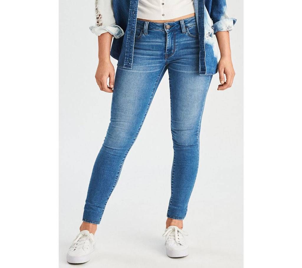 Blue Stretch Women Casual Denim Pant
