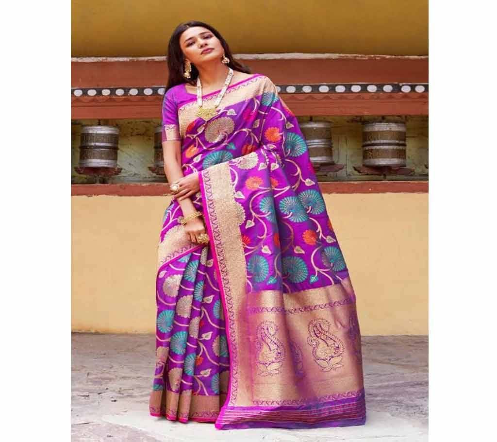 Rajtex Kunika Soft Minari Silk Saree With blouse Piece 