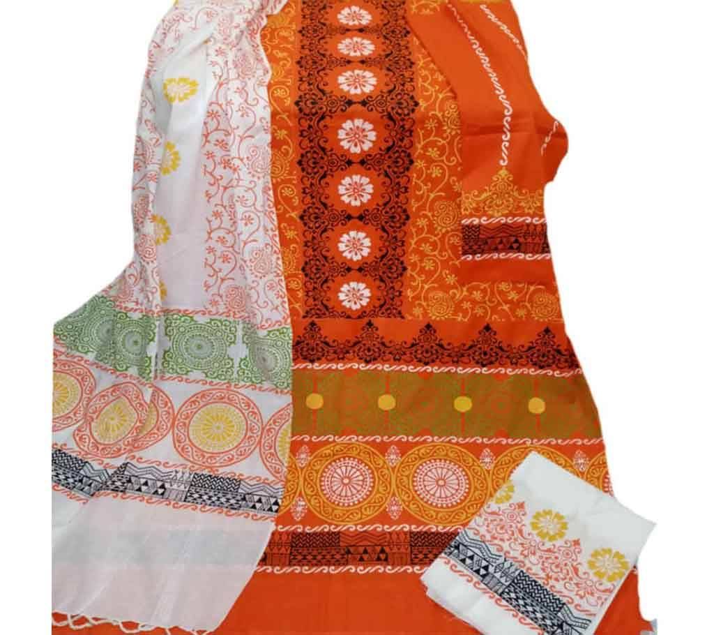 Unstitched Block Printed Three-Piece 06