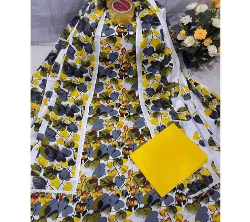Unstitched Skin Print Cotton Three Piece 01