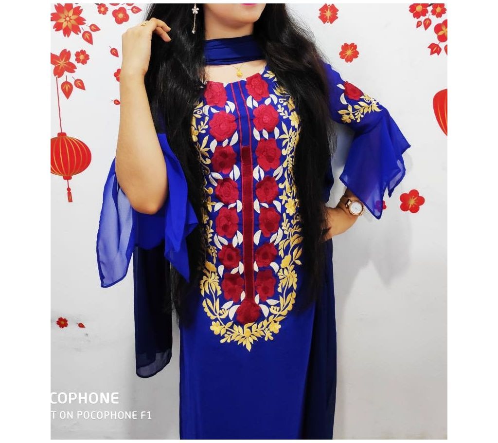 Unstitched Embroidery Georgette 3pcs
